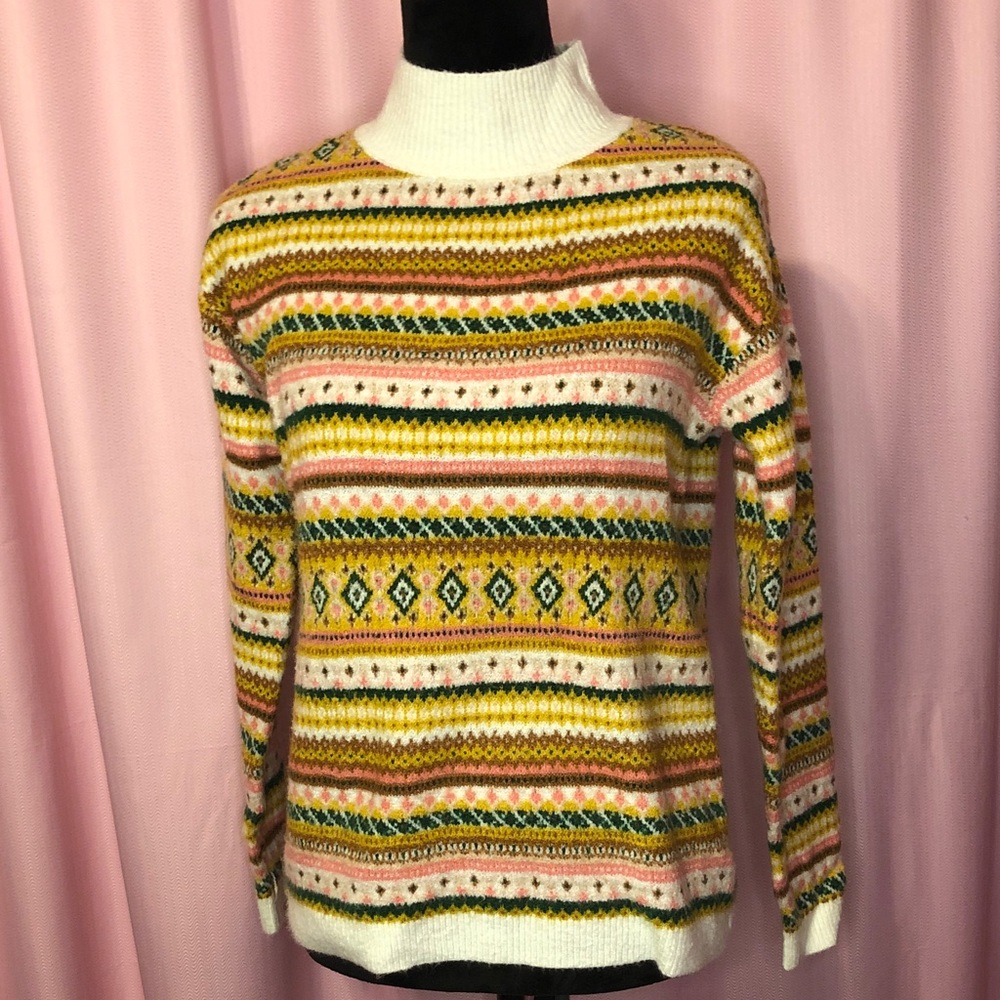 Talbots Geometric Fairisle Knit Sweater